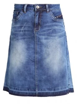 Cream Jupe Trapèze Rich Blue Denim Femme -Cream Soldes Boutique 7eab6b7aaca44eae8e074e140d3ea8fb