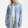 Cream Femme Veste En Jean Blue Denim