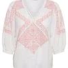 Cream CRBELLA Blouse Snow White W. Burnt Coral Femme