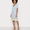 Cream VIMMA DRESS Robe De Jour Vista Blue Ziggy