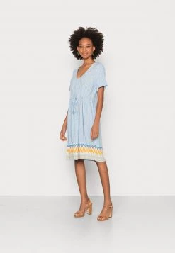 Cream VIMMA DRESS Robe De Jour Vista Blue Ziggy