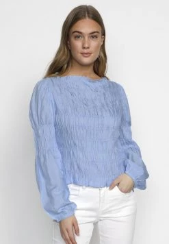 Cream HENVA Blouse Placid Blue Femme