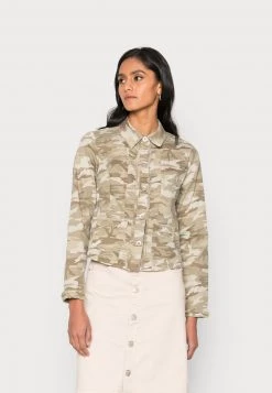 Cream Femme THEDORA Veste En Jean Green Camoflage