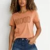Cream T Shirt Imprimé Mocha Mousse