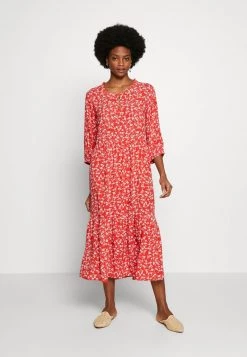 Cream Femme DAISY FLOUNCE DRESS KIM FIT Robe De Jour Aurora Red