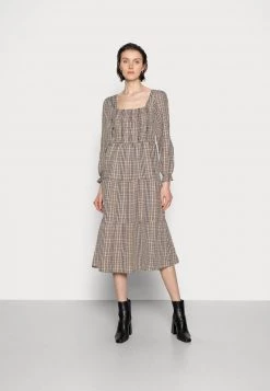 Cream ULLA DRESS Robe De Jour Truffet Check Femme