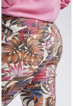 Cream CRKAIZA PRINTED COCO FIT Pantalon Classique Tangerine Palm Femme -Cream Soldes Boutique 93933a30d8db46bf902c8b782fc838fd