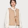 Cream Femme BELLIS WAISTCOAT Veste Sans Manches Stormy Sea Patchwork