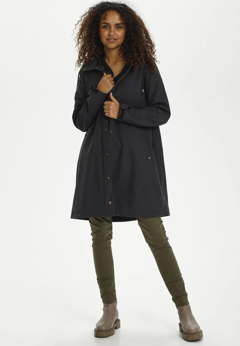 Cream CRALIA Manteau Court Dark Grey Melange 2 Cream CRALIA Manteau Court Dark Grey Melange – Image 2