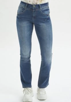 Cream Jean Bootcut Blue Denim Femme