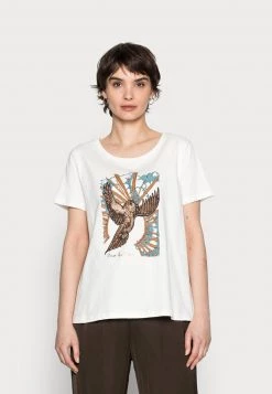 Cream CAMILLA T SHIRT T Shirt Imprimé Eggnog