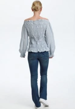 Cream Femme FILUMIA Blouse Blue Stripe -Cream Soldes Boutique a1718453c4634d619f064893b5594bdb