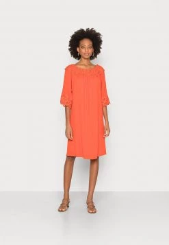 Cream Femme BEA DRESS KIM FIT Robe De Jour Tangerine Tango