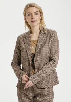 Cream ANETT Blazer Silver Mink Check Femme