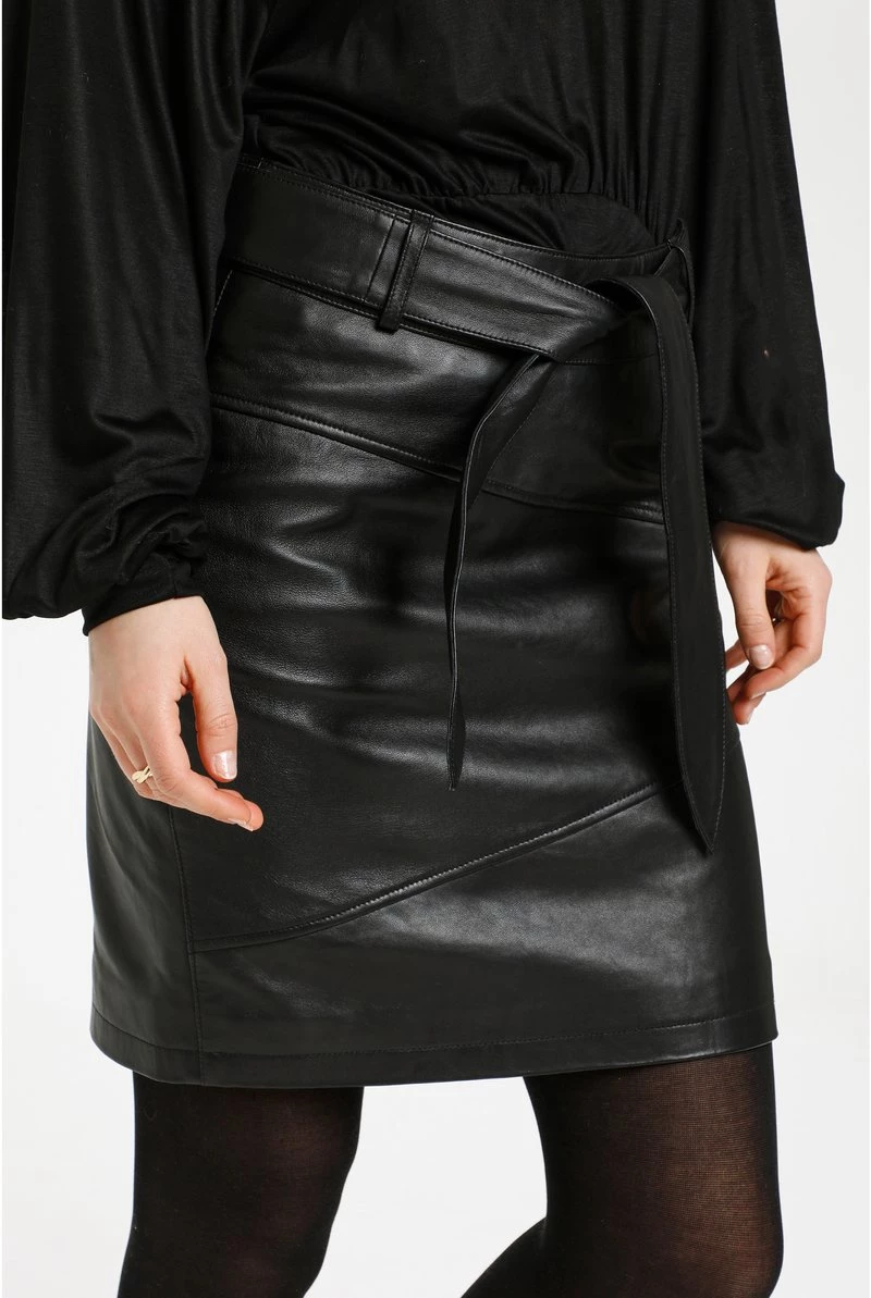 Cream Femme CRCHELLY LWG Jupe En Cuir Black 4 Cream Femme CRCHELLY LWG Jupe En Cuir Black – Image 4