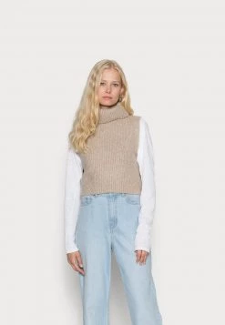 Cream STAR SHORT SLIPOVER Pullover Oat Melange Femme