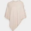 Cream Femme PONCHO Cape Oat Melange