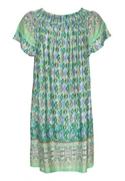 Cream KIM FIT Robe De Jour Ethnic Ikat Green -Cream Soldes Boutique afedf7aa3f534641a5f90183701d322c