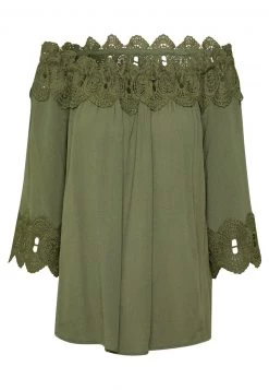 Cream Femme BEA LACE Blouse Green Leaf -Cream Soldes Boutique b127957ee4c34f8b99bac068f9a92e98