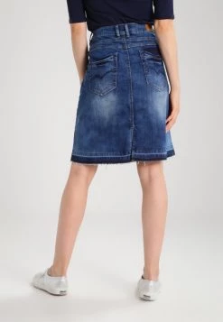 Cream Jupe Trapèze Rich Blue Denim Femme -Cream Soldes Boutique b603e80dfbde4877afc9fb10994e278e