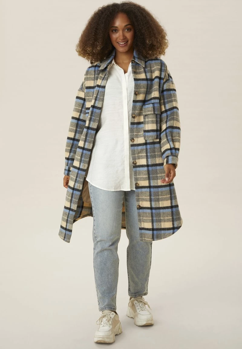 Cream Femme Manteau Classique Silver Lake Blue Check 2 Cream Femme Manteau Classique Silver Lake Blue Check – Image 2