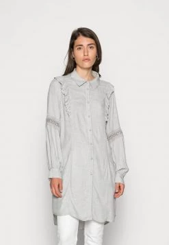 Cream Femme KARAMEL LONG Blouse Light Grey Melange