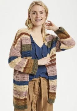 Cream Gilet Woodrose Stripe Femme