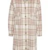 Cream Manteau Classique Lilac Check Femme