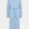 Cream ENGA DRESS Robe De Jour Dusty Blue