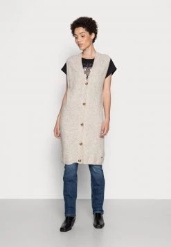 Cream Femme MERLE LONG SLIPOVER Veste Sans Manches Oat Melange