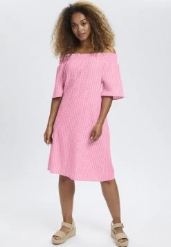Cream CRWILLA Robe De Jour Pink Check Femme
