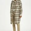 Cream Manteau Classique Feather Gray Check Femme