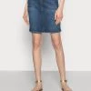 Cream Femme MARIANNE DENIM SKIRT Jupe En Jean Denim Blue