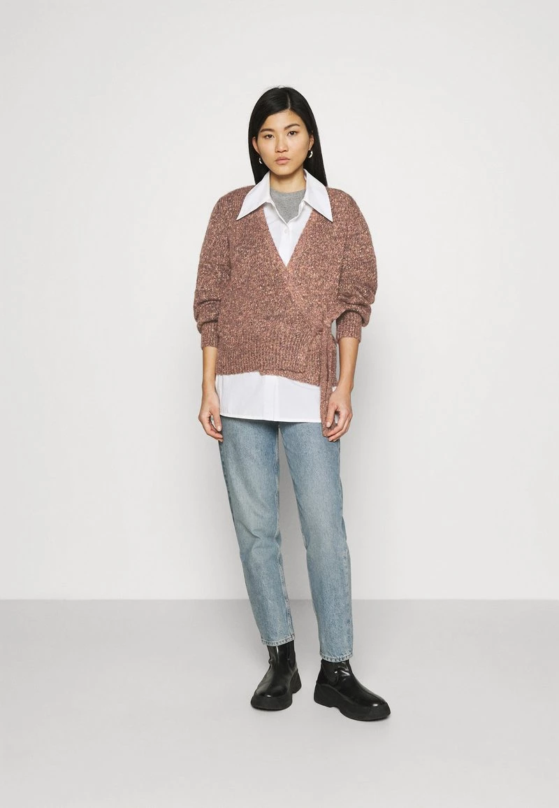 Cream KIARA WRAP BLOUSE Gilet Burlwood Melange 2 Cream KIARA WRAP BLOUSE Gilet Burlwood Melange – Image 2