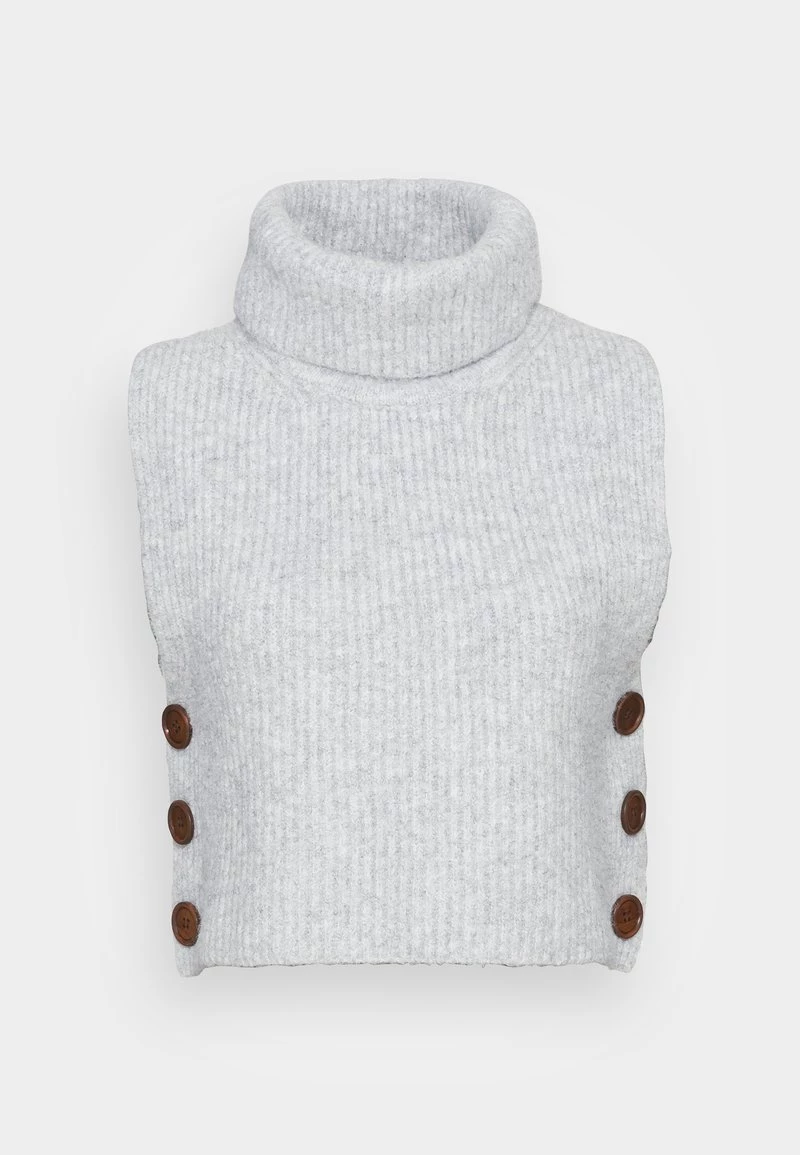 Cream Femme STAR SHORT SLIPOVER Pullover Light Grey Melange 4 Cream Femme STAR SHORT SLIPOVER Pullover Light Grey Melange – Image 4