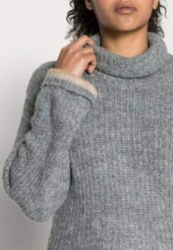 Cream MIRANDA CROPED Pullover Grey Melange -Cream Soldes Boutique e0335bbc91b04086ba494fd61b92fa96