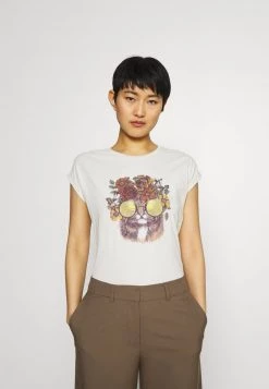 Cream CARRIECR T Shirt Imprimé White