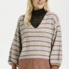 Cream CRMERLE Pullover Mocha Mousse Multi Stripe Femme