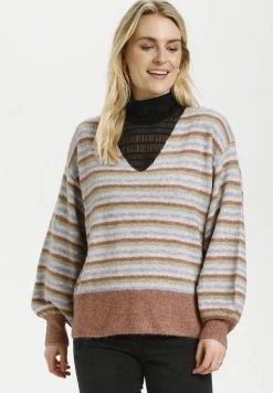 Cream CRMERLE Pullover Mocha Mousse Multi Stripe Femme