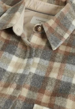 Cream Manteau Classique Feather Gray Check Femme -Cream Soldes Boutique e750680a4fb947d8981e185be1d0b9de