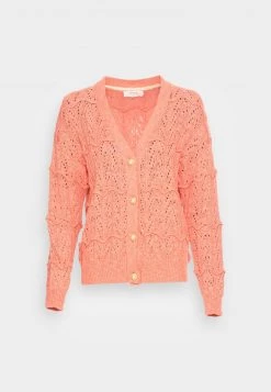 Cream CARINA CARDIGAN Gilet Burnt Coral -Cream Soldes Boutique eb670860183548689b46bc68b4c0abb3