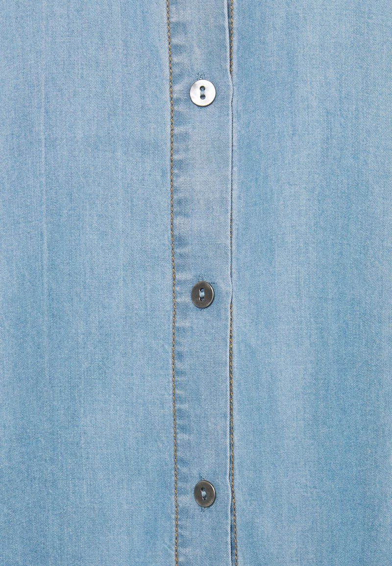 Cream Femme AMIRA BALLON SLEEVE Chemisier Blue Denim 3 Cream Femme AMIRA BALLON SLEEVE Chemisier Blue Denim – Image 3