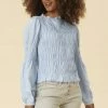 Cream HENVA Blouse Cashmere Blue Femme