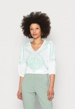 Cream Femme BELLA BLOUSE Blouse Snow White/grass Green
