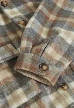 Cream Manteau Classique Feather Gray Check Femme -Cream Soldes Boutique f668630cd96140c5b355e7867d4cf8d2