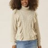 Cream Pullover Oat Melange Femme
